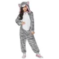 Kids Faux Fur Cat One-Piece Costume at Spencer's