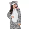Kids Faux Fur Cat One-Piece Costume at Spencer's