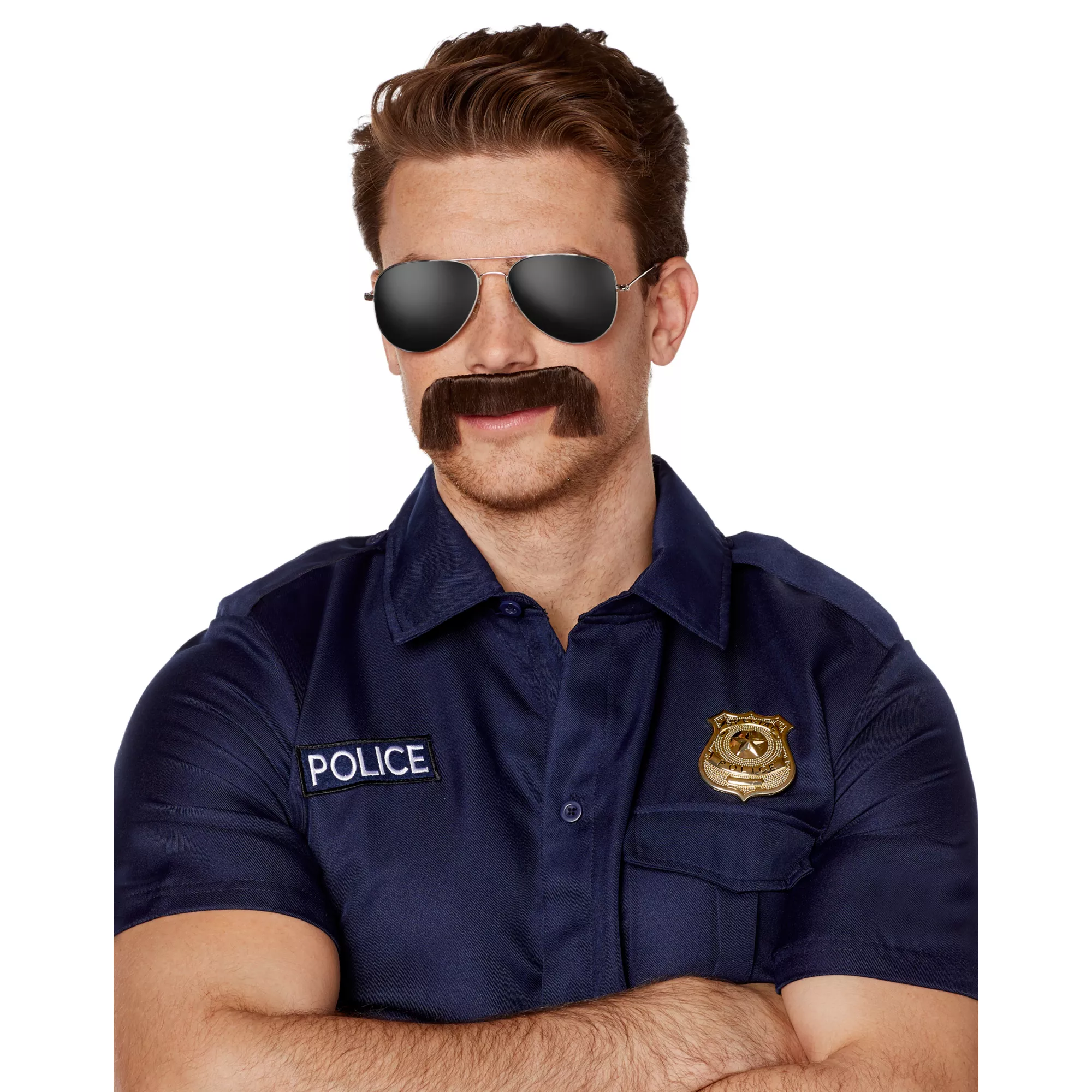 Brown Cop Mustache at Spirit Halloween