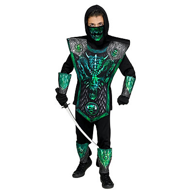 Kids Green Dragon Ninja Costume - Deluxe 