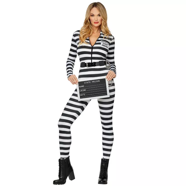 Adult Jailbird Catsuit Costume - Spirithalloween.com