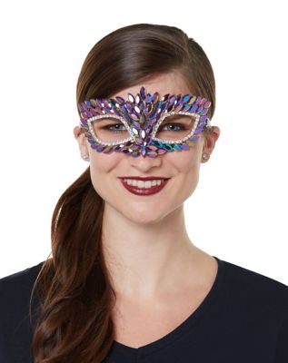 01465335 - Rhinestone Oil Slick Eye Half Mask