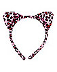 Pink Leopard Print Ears