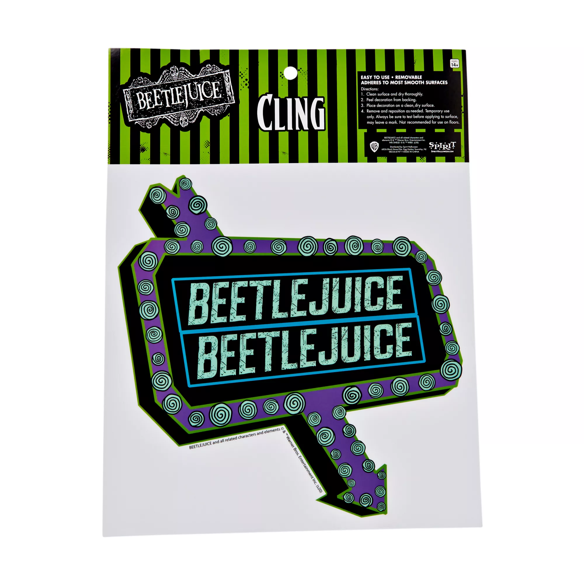 Beetlejuice Marquee Sign Cling at Spirit Halloween