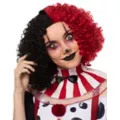 Red and Black Curly Wig at Spirit Halloween