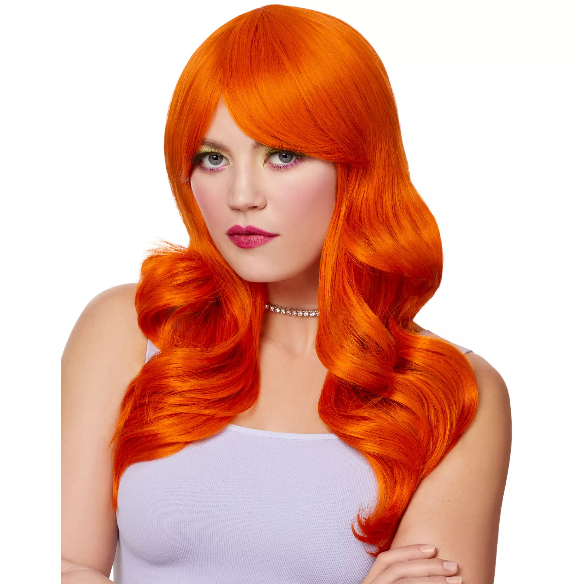 Orange Curly Wig at Spirit Halloween