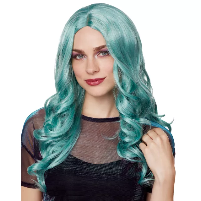 Pastel Blue Curly Wig at Spirit Halloween