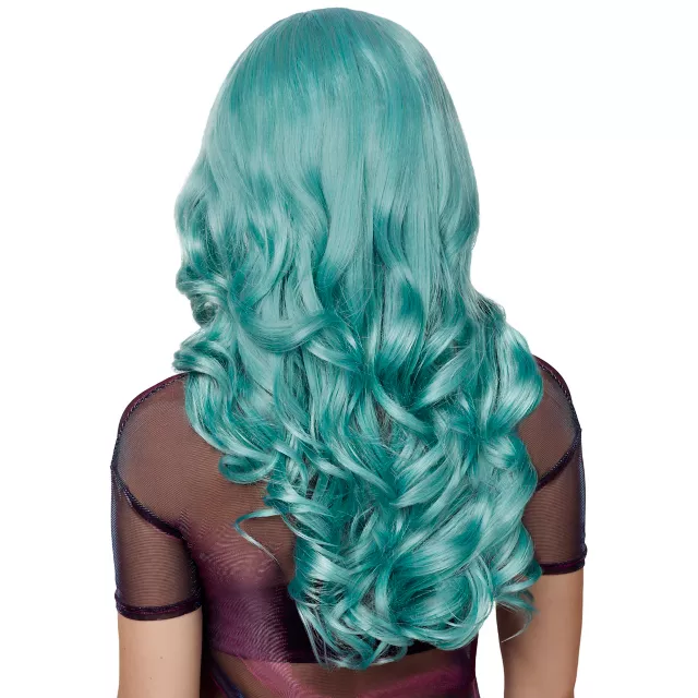 Pastel Blue Curly Wig at Spirit Halloween
