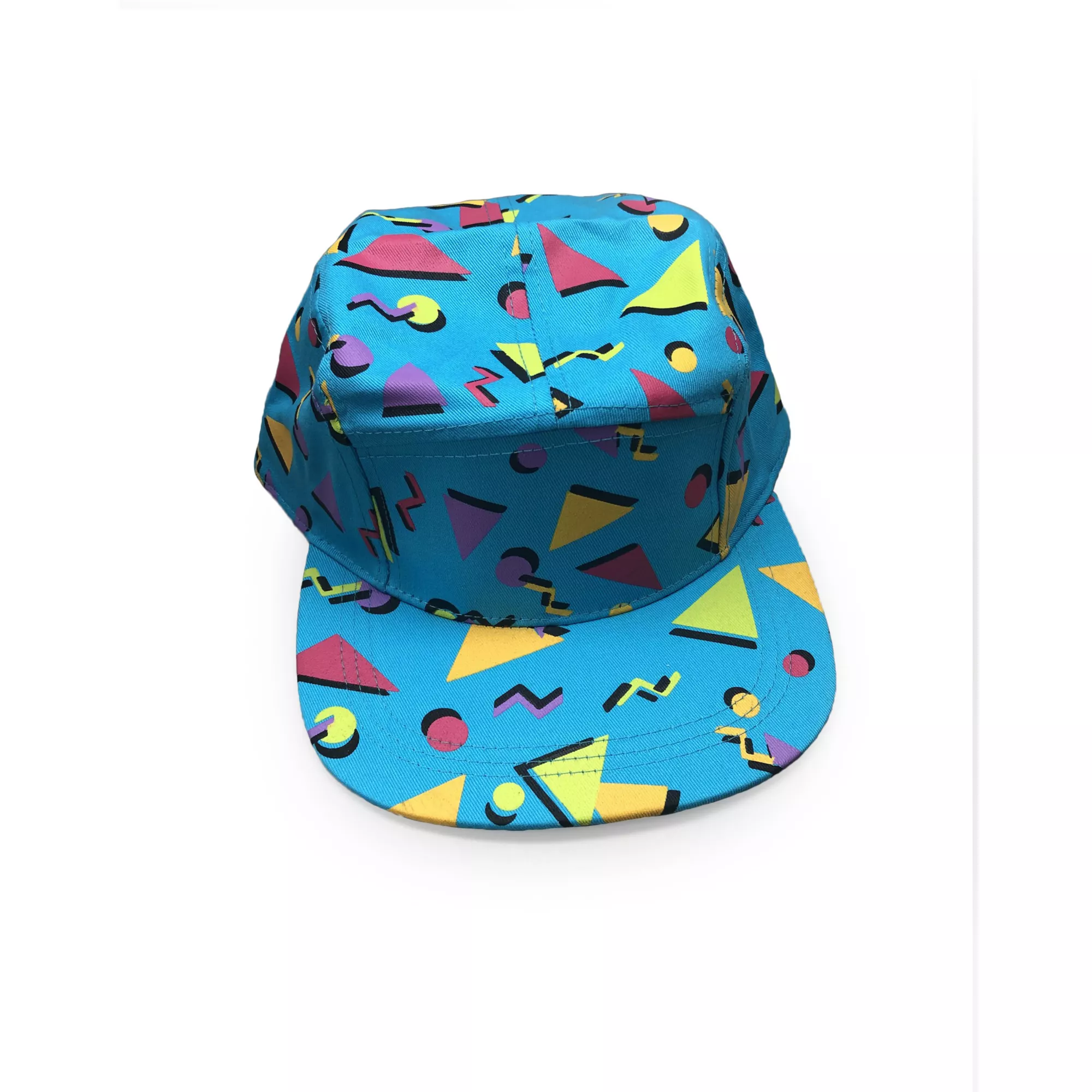 '80s Geometric Print Snapback Hat at Spencer's