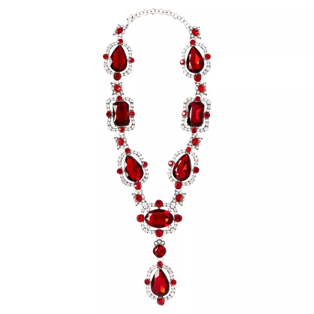 Red costume necklace store