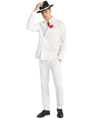 1930s Men’s Costumes: Gangster, Clyde Barrow, Monster Movies Adult White 20s Mobster SuitReview SnapshotRatings DistributionProsConsReviewed by 1 customer  AT vintagedancer.com