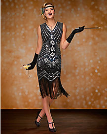 Retro Long Black Dress-up Prop 20s Flapper Girl Party Dress Up Accessory 