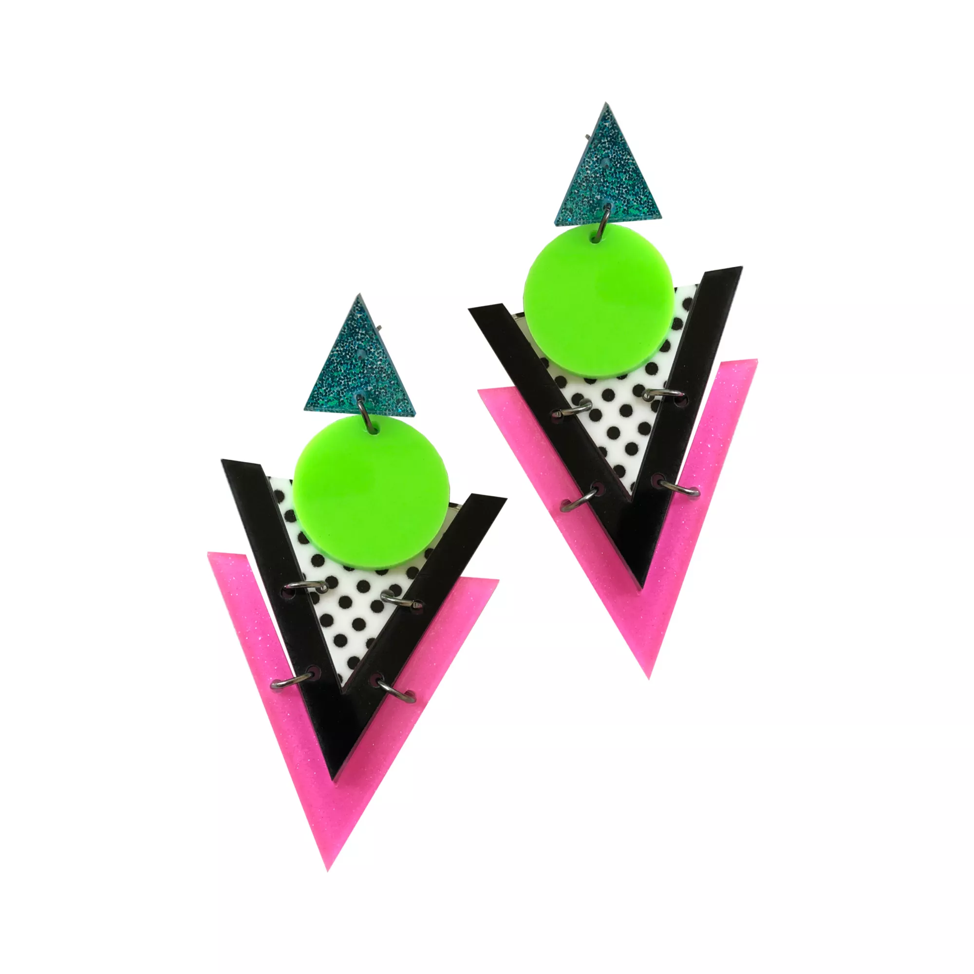 '80s Geometric Earrings at Spencer's