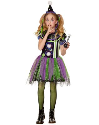  Spirit Halloween Adult Neon Carnival Clown Costume