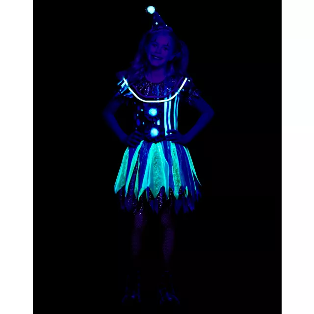 Kids Glow in the Dark Neon Clown Costume