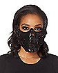 Black Skeleton Sequin Half Mask