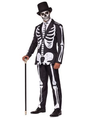 Scary Skeleton Men's Tuxedo Shirt Halloween Costume 