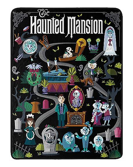 Singingin Ultra Soft Flannel Fleece Bed Blanket Happy Halloween Haunted Mansion Design Throw Blanket All Season Warm Fuzzy Light Weight Cozy Plush Blankets for Living Room/Bedroom 40 x 50 inches