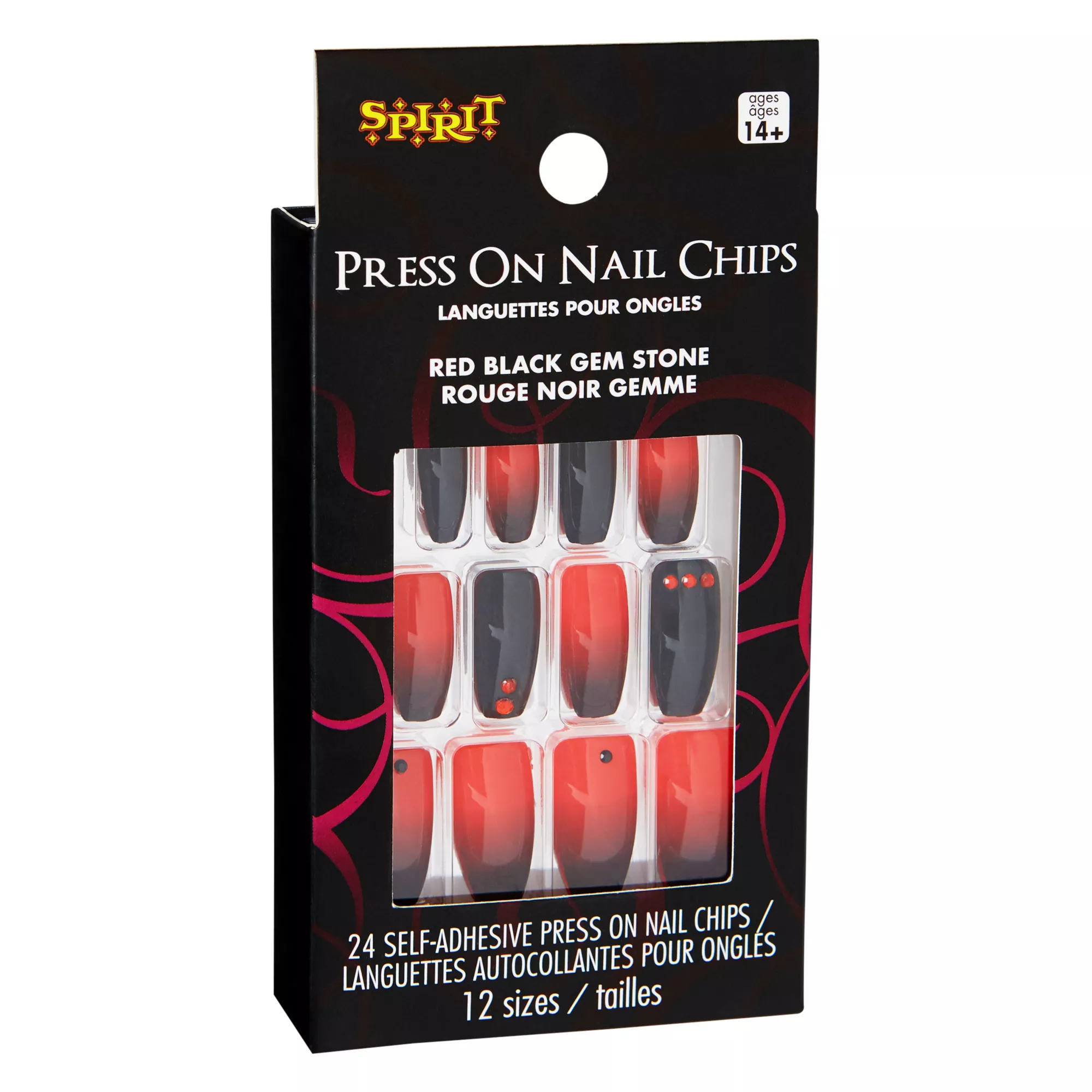 Red and Black Press-On Nails at Spencer's