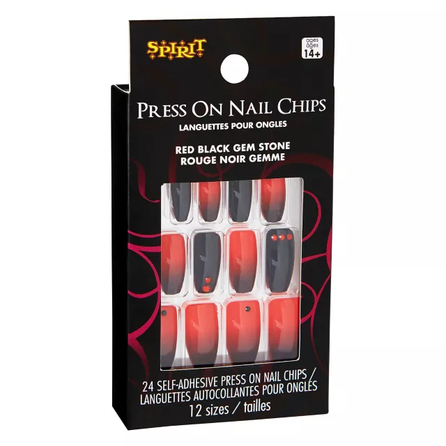 Red and Black Press On Nails at Spirit Halloween