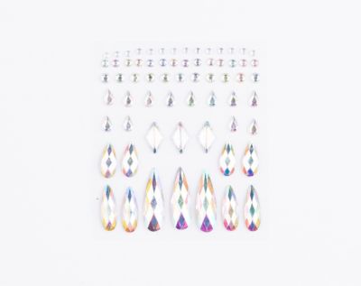 Clear Press On Gem Stones 65 Piece Set