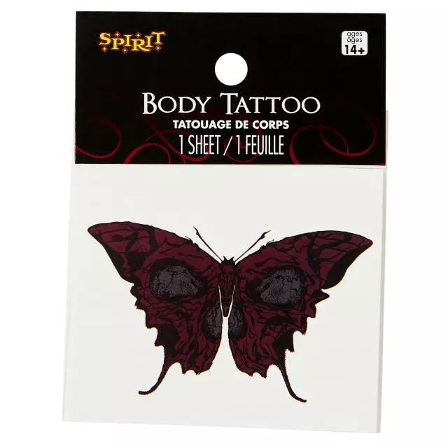 Butterfly Skull Temporary Tattoo at Spirit Halloween