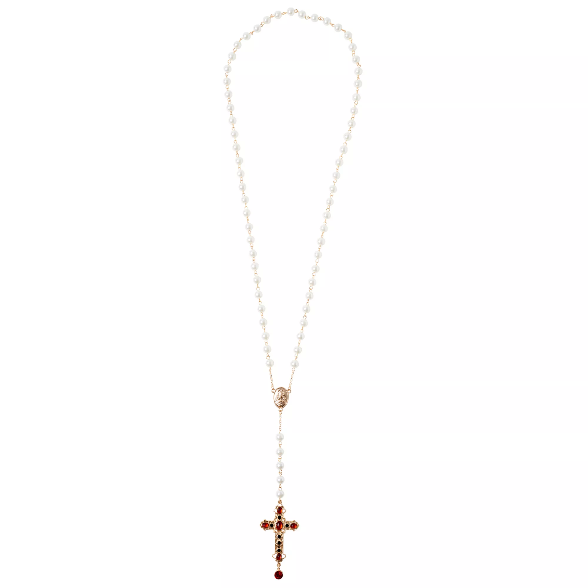 Day of the Dead Rosary Cross Necklace at Spirit Halloween