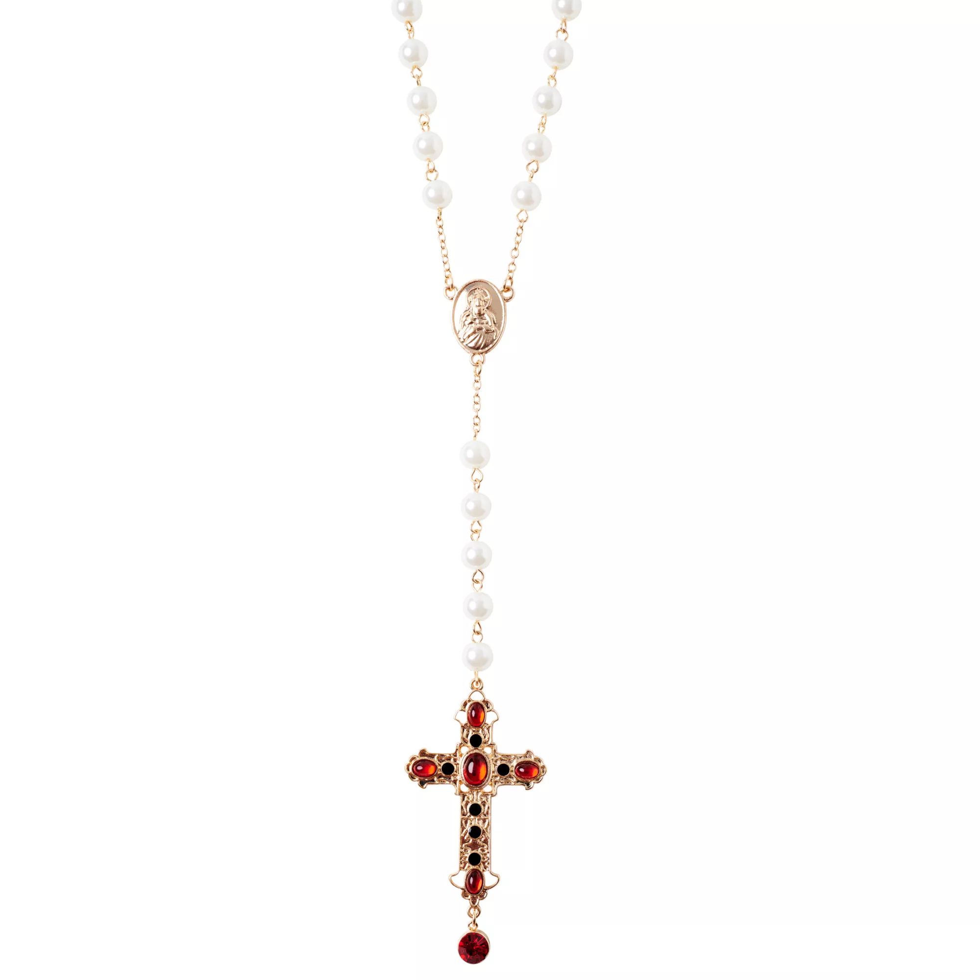 Day of the Dead Rosary Cross Necklace at Spirit Halloween