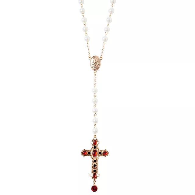 Day of the Dead Rosary Cross Necklace at Spirit Halloween
