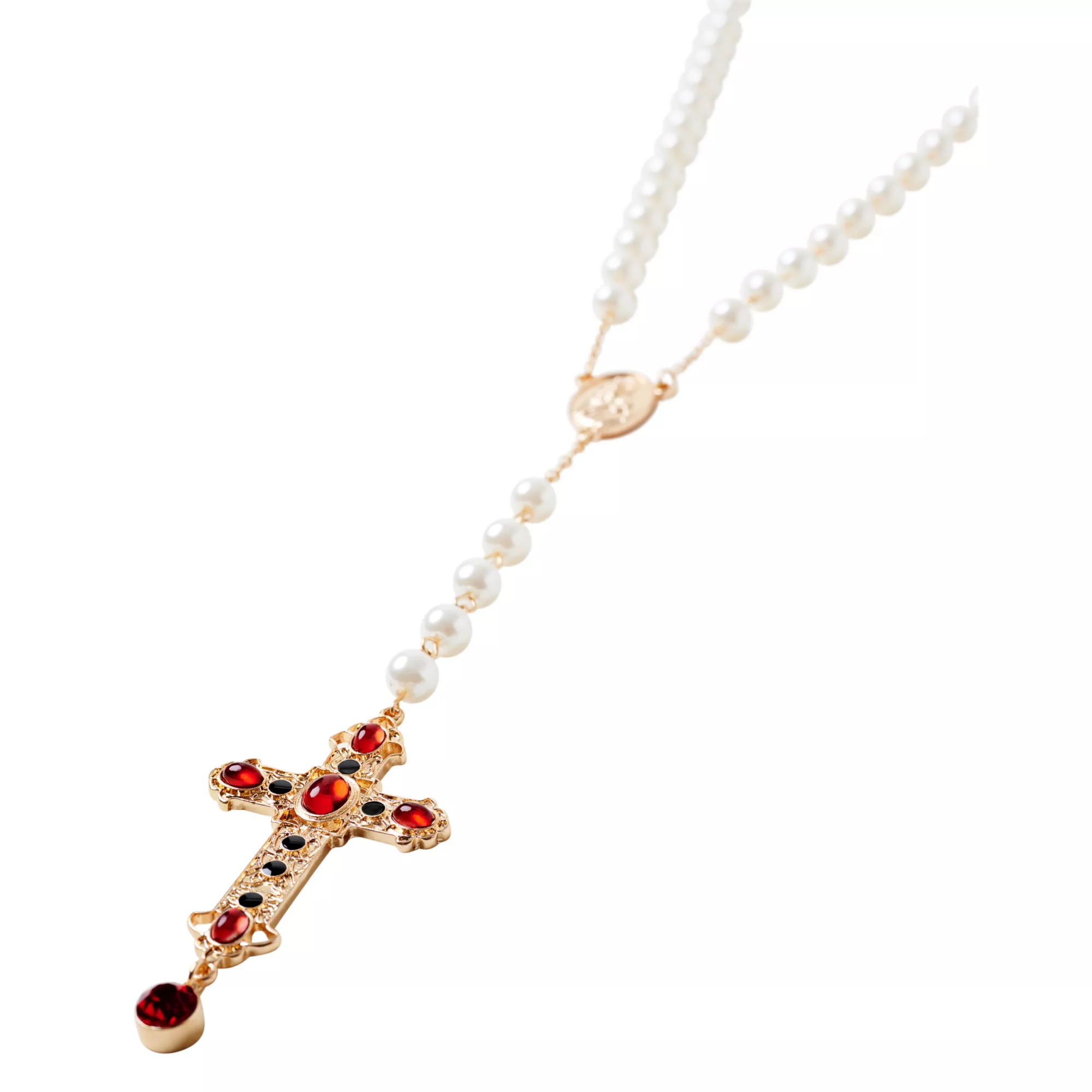 Day of the Dead Rosary Cross Necklace at Spirit Halloween