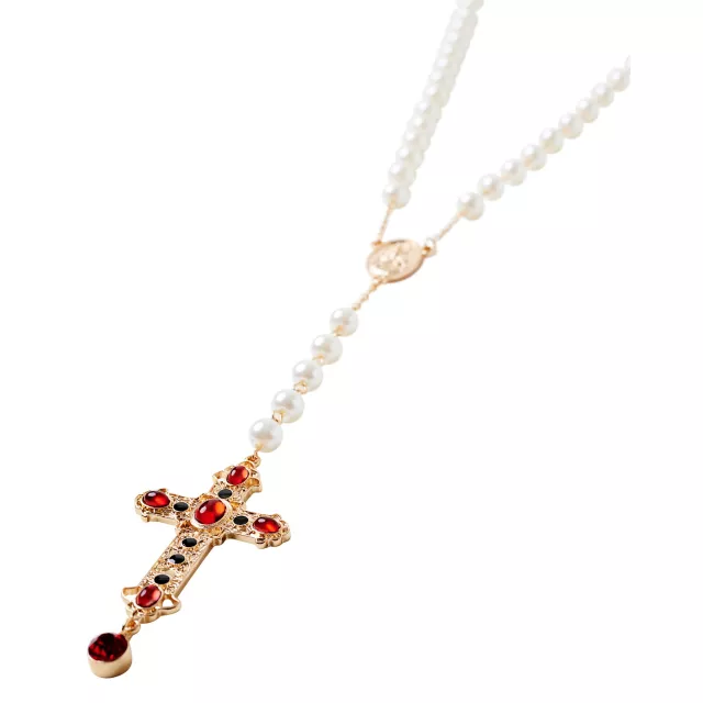Day of the Dead Rosary Cross Necklace at Spirit Halloween