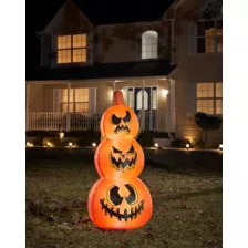 4 Ft Light-Up Pumpkin Stack Inflatable Decoration at Spirit Halloween