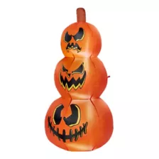 4 Ft Light-Up Pumpkin Stack Inflatable Decoration at Spirit Halloween