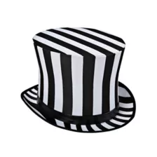 Black and White Striped Top Hat at Spirit Halloween
