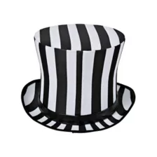 Black and White Striped Top Hat at Spirit Halloween
