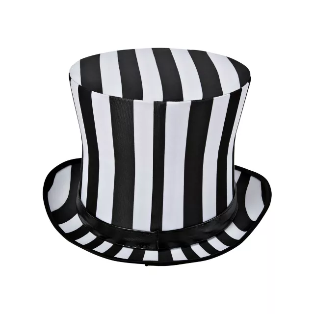 Black and White Striped Top Hat at Spirit Halloween