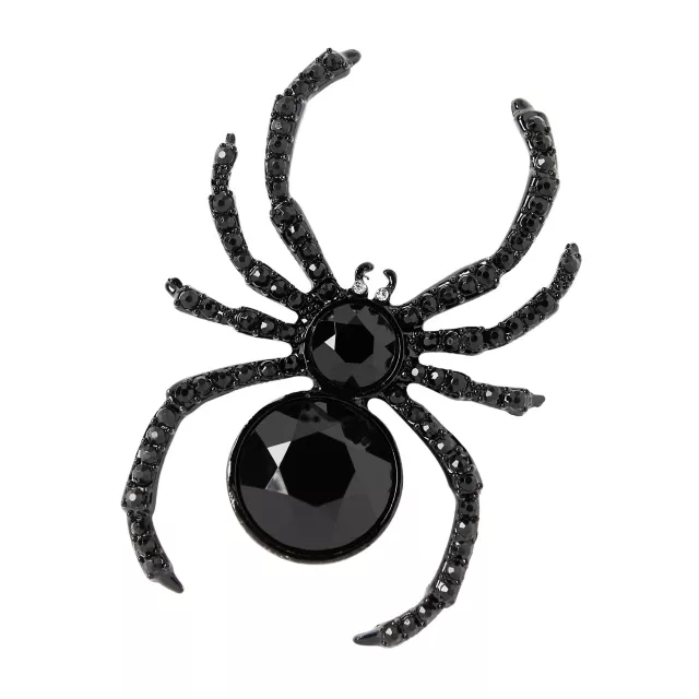 Black Crystal Spider Pin - Spirithalloween.com