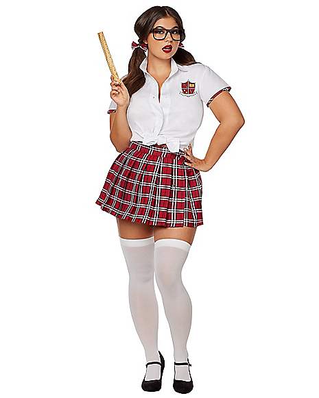 Plus size schoolgirl costume
