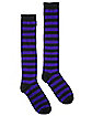 Black and Purple Striped Knee High Socks