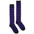 Black and Purple Striped Knee High Socks at Spencer's