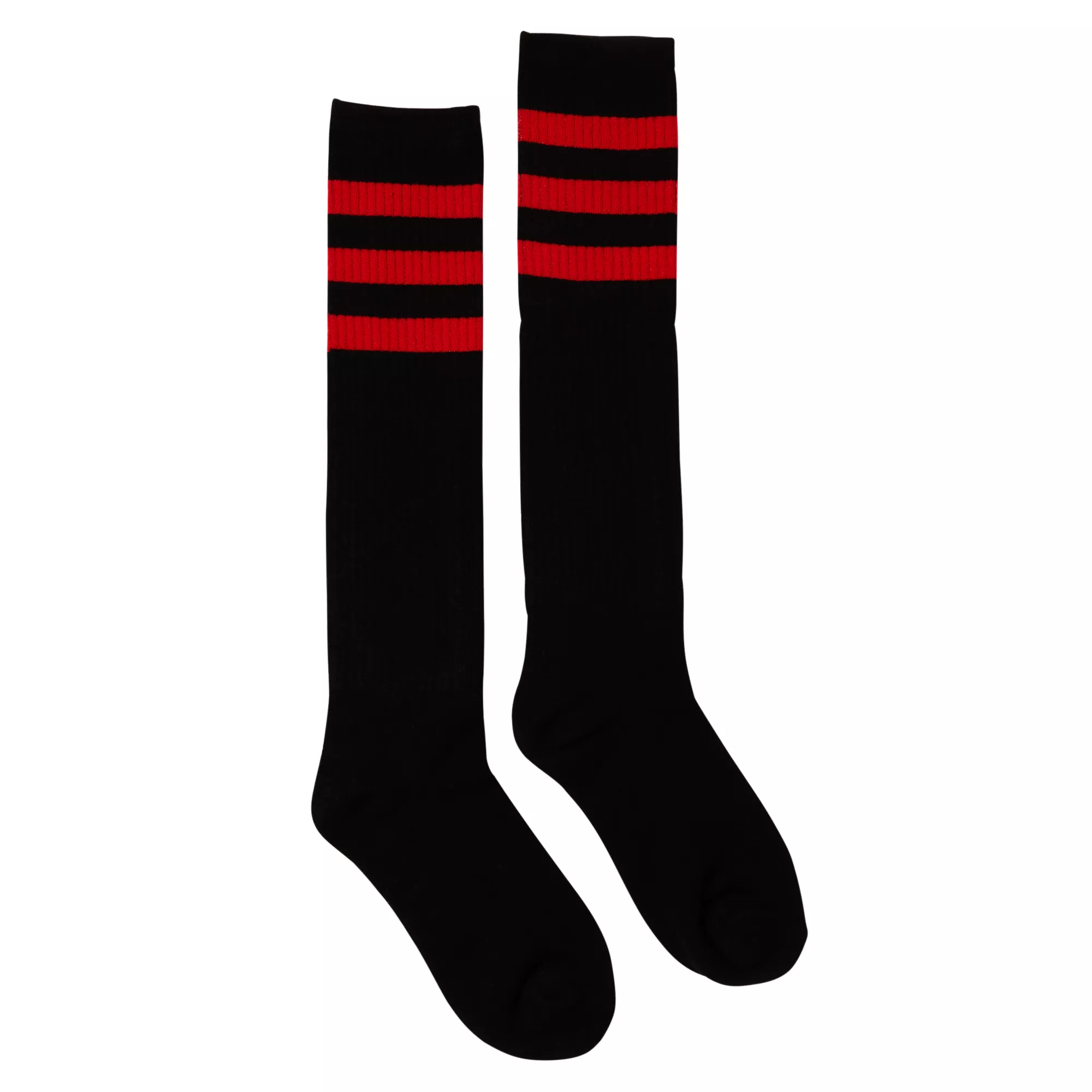 Black and Red Striped Knee High Sports Socks at Spirit Halloween