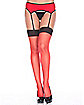 Red and Black Sheer Garter and Thigh Highs