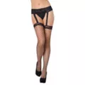 Black Backseam Fishnet Garter at Spencer's