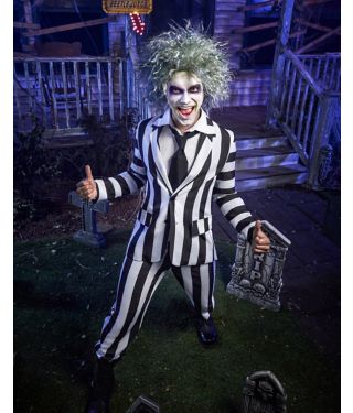 Adult Beetlejuice Striped Suit