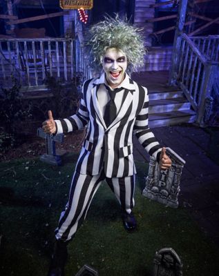 Adult Beetlejuice Striped Suit Spirithalloween