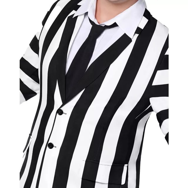 Adult Beetlejuice Striped Plus Size Suit - Spirithalloween.com