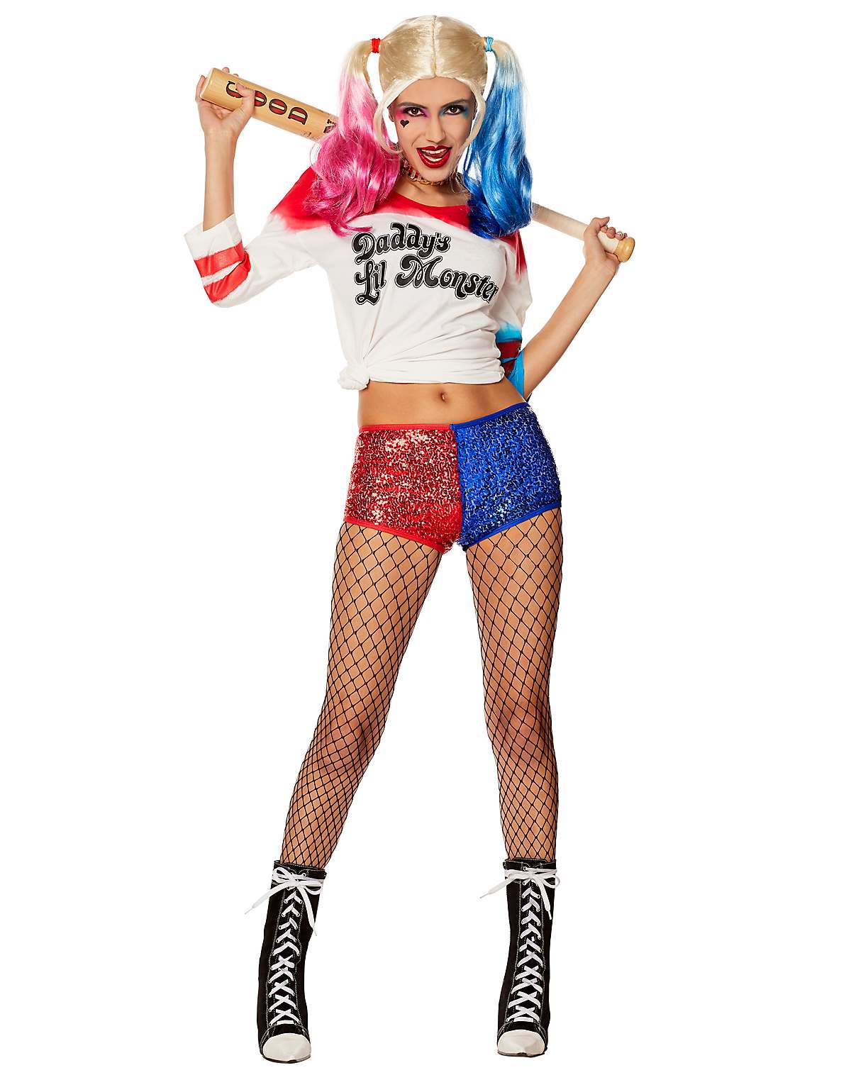 Adult Harley Quinn Sequin Costume - Suicide Squad