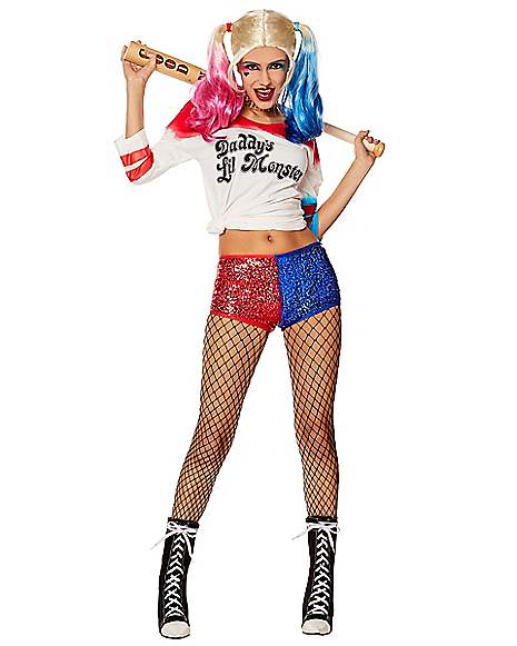 Theseus Pakistani within Adult Harley Quinn Sequin Costume - Suicide Squad - Spirithalloween.com