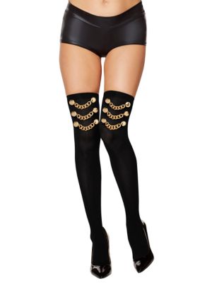 Pirate Chain Thigh High Stockings