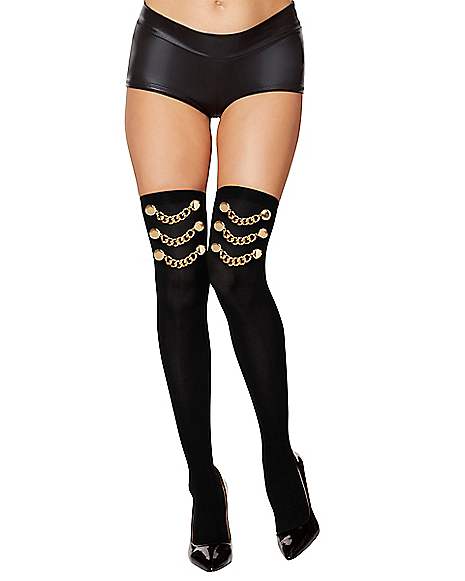 ladies fun novelty halloween spiderweb thigh high stockings black 